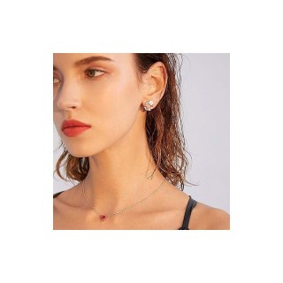 Kolczyki - WIANEK z kwiatami i cyrkoniami