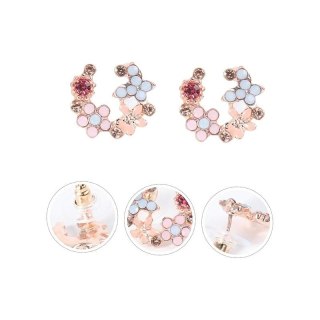 Kolczyki - WIANEK z kwiatami, kolorowy