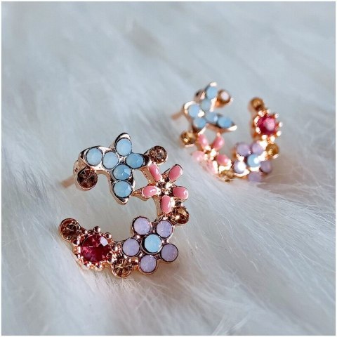Kolczyki - WIANEK z kwiatami, kolorowy