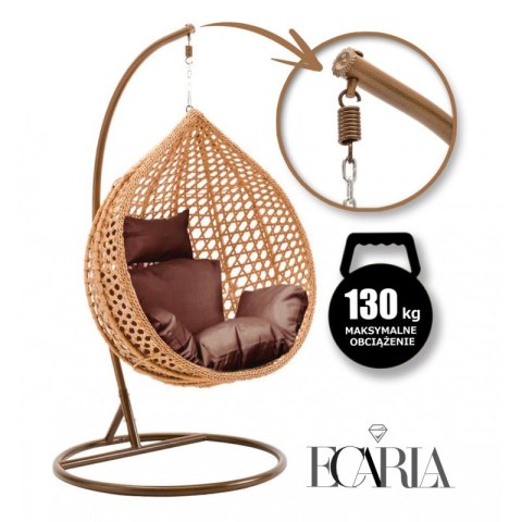 FOTEL wiszący / huśtawka / kokon z brązowymi poduszkami