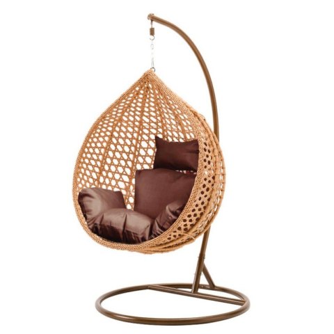 FOTEL wiszący / huśtawka / kokon z brązowymi poduszkami