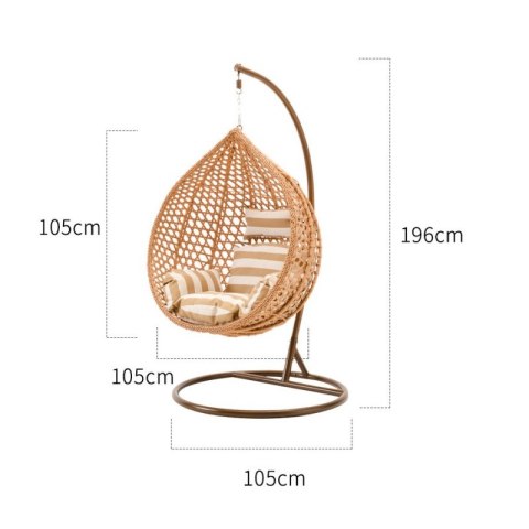 FOTEL wiszący / huśtawka / kokon z brązowymi poduszkami