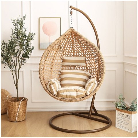 FOTEL wiszący / huśtawka / kokon z poduszkami w pasy