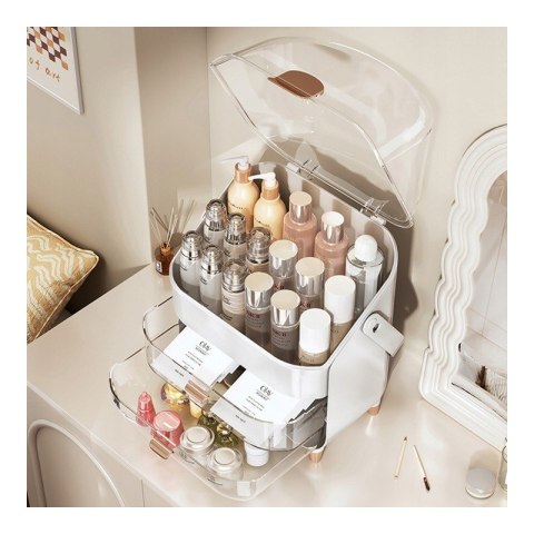 Organizer / szkatułka na kosmetyki, biżuterię, biały 38 x 27 x 18 cm