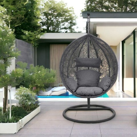 FOTEL wiszący / huśtawka / kokon z poduszkami grafit